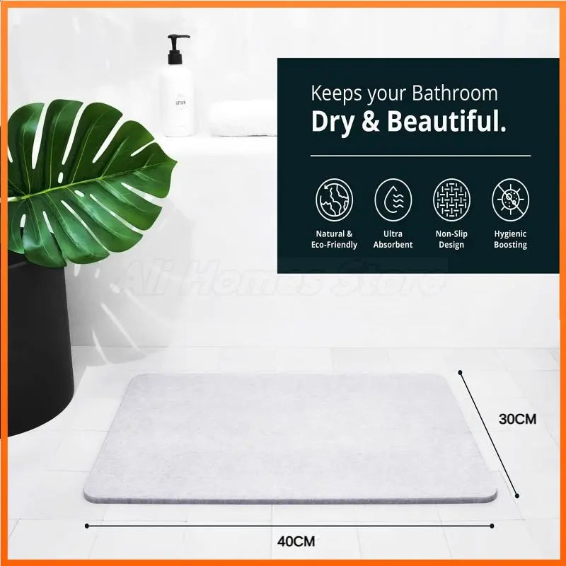 Non-Slip Super Absorbent Stone Bath Mat Quick Drying